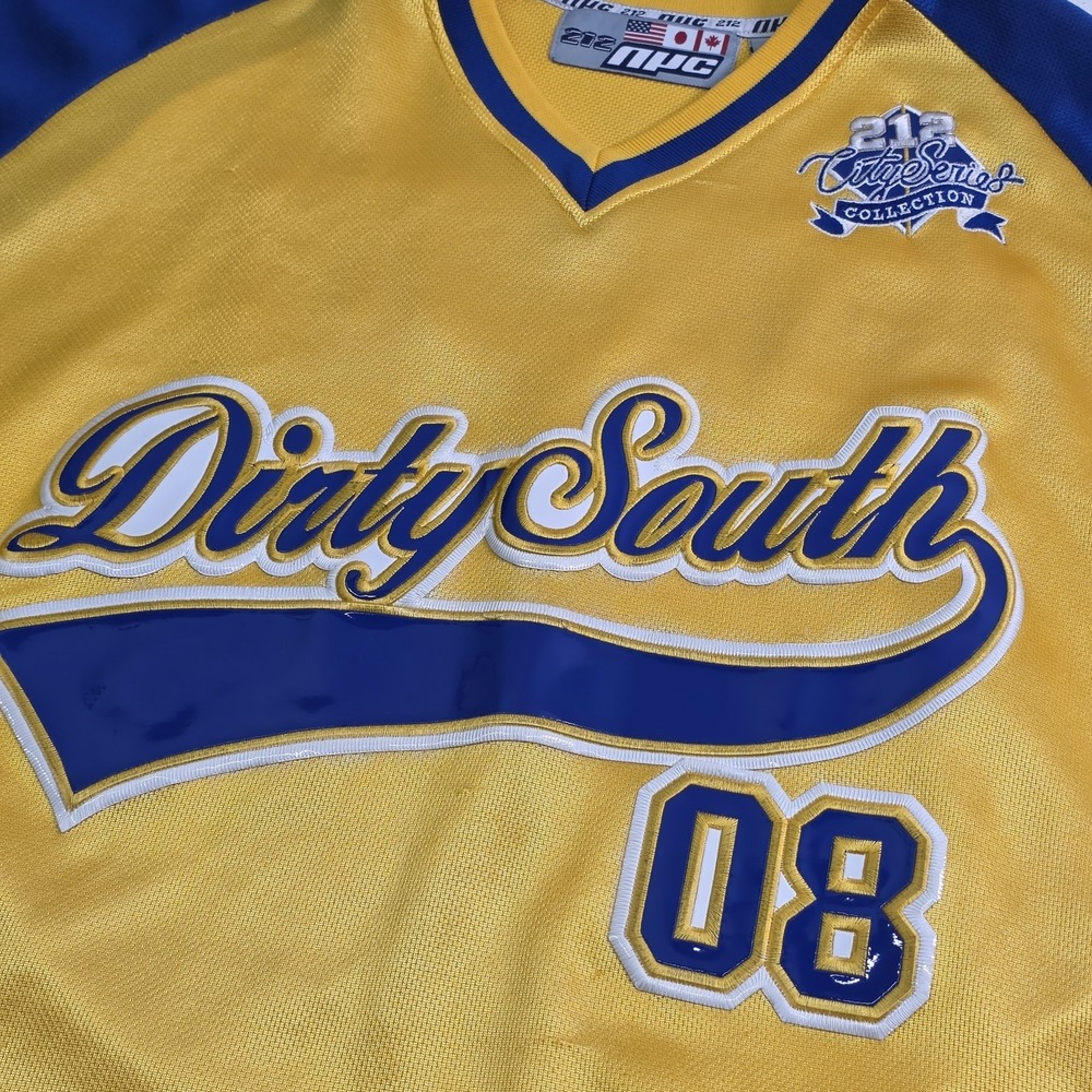Vintage NYC 212 Dirty South 08 City Series Stitched Vinyl Football Jersey Men XL - Picture 4 of 15